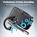 Bluetooth Headset, Wireless Bluetooth Earpiece with Dual-Mic & Noise Canceling, Single Ear Headset with Mute for Business, Remote Work, V5.3 Hand-Free headset for iOS Android Cell Phone (Gray)