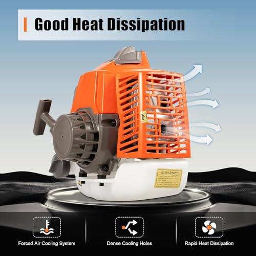 63CC 2 Stroke Post Hole Digger 3HP Gas Powered Earth Auger Borer Ground Drill Gasoline Earth Auger Wheelbarrow with 11" Bit, for Fence Ground Drill Garden Tree Planting (Orange)-[Arrives in two boxes]