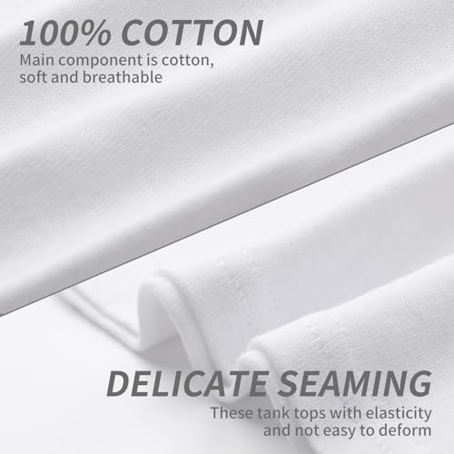 6-Pack Soft Girls Dance Tank Tops Scoop Neck Undershirts 100% Cotton Cami2