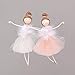 2 piezas de adorno de árbol de Navidad de bailarina blanco y...