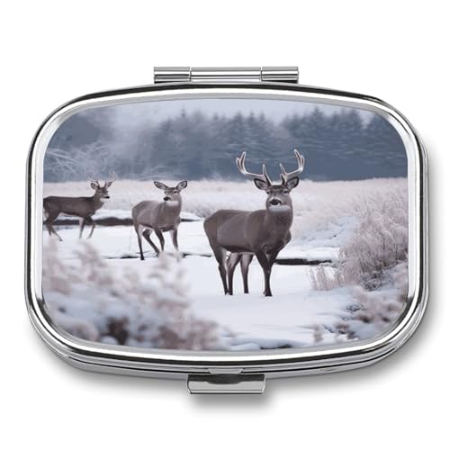 Deer on Frozen Wilderness �s���I�[�K�i�C�U�[ �X�N�G�A�s���P�[�X 2�̃R���p�[�g�����g�t�� �|�[�^�u�����^�s���{�b�N�X �������� �������ܗe�� ���s��I�[�K�i�C�U�[