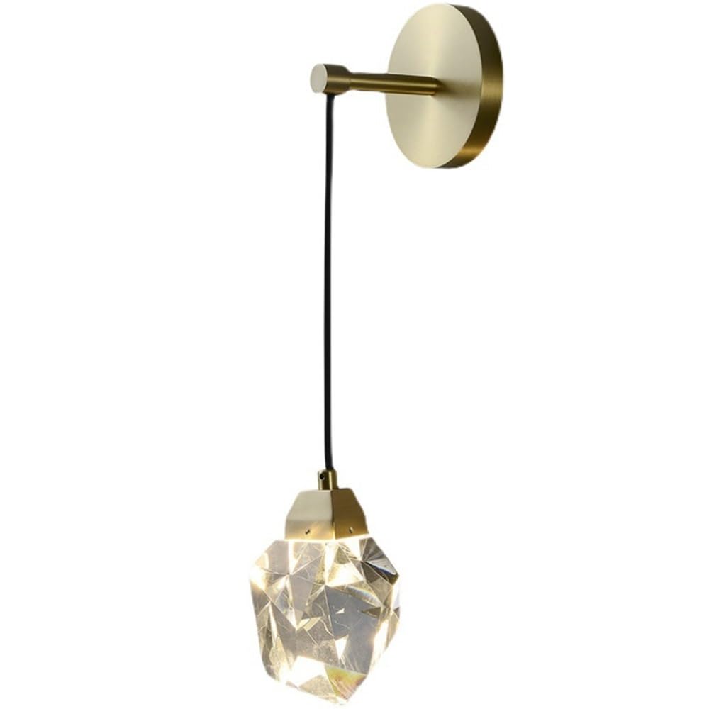 SMCCYYSD Modern Led Wall Lamps Indoor Bathroom Vanity All Copper Light Nordic Crystal Sconces For Aisle Balcony Living Room T-155