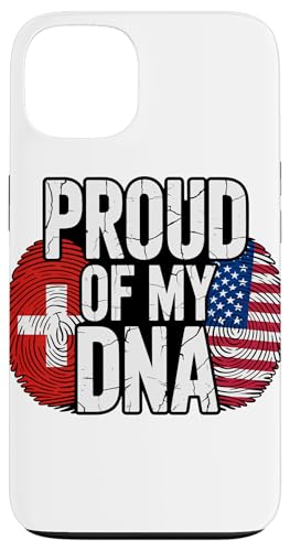 Proud of My DNA Swiss American Roots Switzerland USA Case for iPhone 13