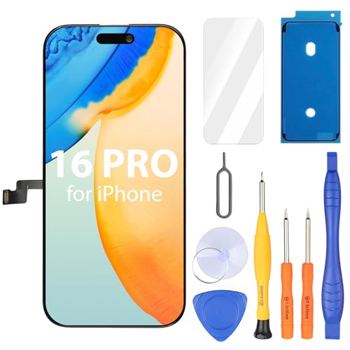 Ayake for iPhone 16 Pro Screen Replacement 6.3 inch FHD LCD Display and Touch Digitizer Screen True Tone Programmable Face ID Remains (for A3293 A3083 A3294 A3292)