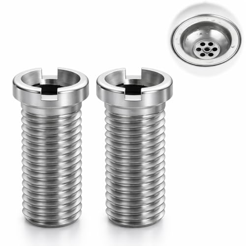 2 Pcs Hueco para Fregadero, M12×30mm Tornillo Hueco para Fregadero Filtro Desague Fregadero Accesorios para Fregadero (Plateado)