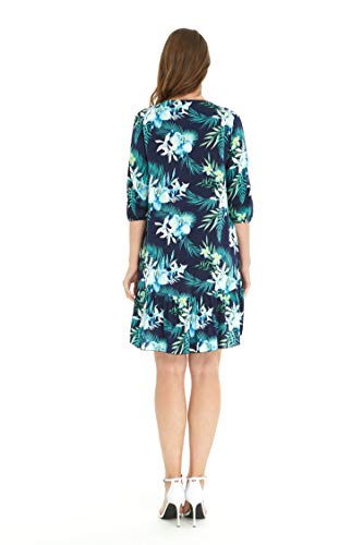 Image of Family Matching Hawaiian Clothes, Orchid Breeze Navy | Lightweight 100% rayon • Family matching outfits • Beach vacations • Luaus • Cruises • Family photos