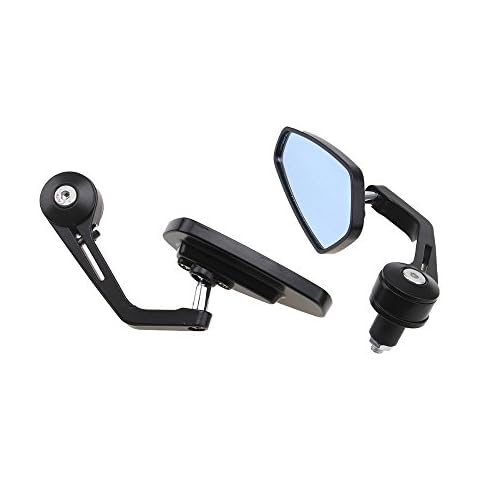 1 Pair Universal Side Mirrors Motorcycle Rearview Handlebar End Mirror 7/8 22MM Black Rotatable Aluminum Scooter Rear View Mirrors Cover