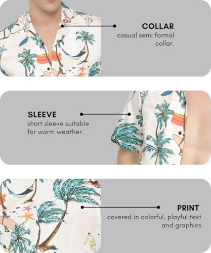 Image of DHRUVI TRENDZ Men's Rayon Regular Fit Shirt Casual Stylish|Printed | Half Sleeve | Formal Shirts| Summer Button-Down