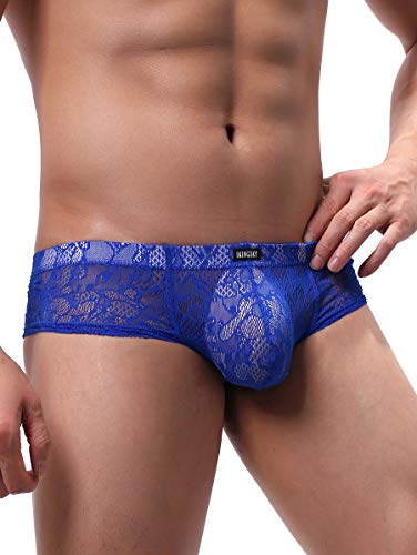 iKingsky Men's Cheeky Thong Underwear Brazilian Back Mens Under Panties Sexy Lace Boxer Briefs2