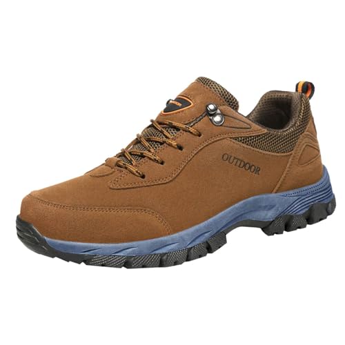 ZDLJYL Men's Waterproof Hiking Shoes Suede Low-Top Hiking Shoes for Lightweight Outdoor Trailing Trekking Camping Walking