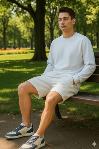 Image of INKKR Men's Premium Polyester Casual Ribbed Shorts ||Loose Fit with 2 Pocket Shorts