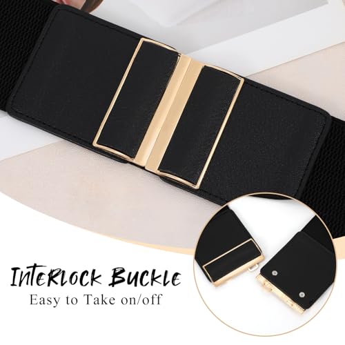 WHIPPY Women Wide Elastic Belt Stretchy Thick Belts for Women Dresses Ladies Fashion Waistband4