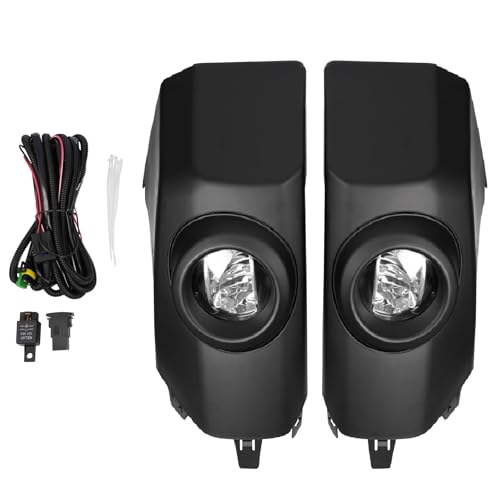 LED Fog Light Assembly for 2007 2008 2009 2010 2011 2012 2013 2014Toyota FJ Cruiser, Front Left and Right Fog Light Kit with Bulb and Wiring, Black