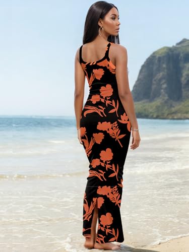 Image of Nimsruc Women Summer Long Dress Casual Slip Sexy Slim Sleeveless Bodycon Maxi Dresses for Women 2024