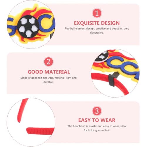 KOQAIIZ Diademas para Fans, 3 Piezas Fútbol Diademas para Fiestas Diadema Fiesta Fútbol Diadema de Aficionado al Fútbol Elegante Atrezzo de Competición Deportiva para Aficionados al Fútbol - imagen 2