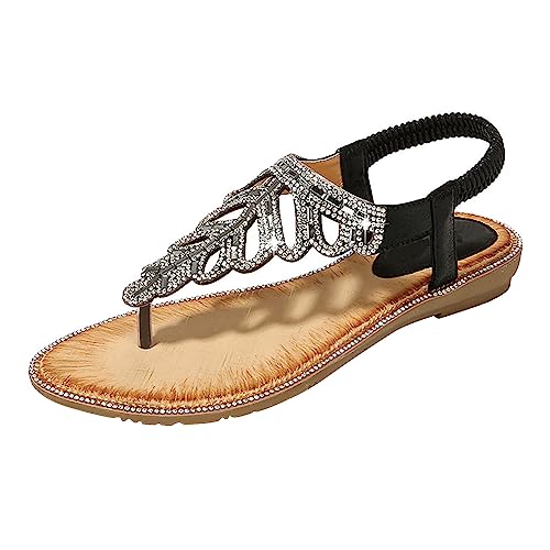 Sandales bohémiennes strass et feuilles exquises pour sublimer vos pas d'été