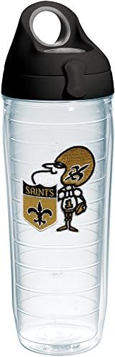 Tervis Made in USA Double Walled NFL New Orleans Saints Insulated Tumbler Cup Keeps Drinks Cold & Hot, 24oz Water Bottle, Mascot