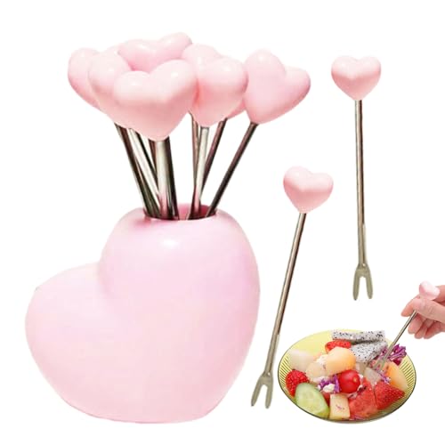 zjhukfmc Vorspeisengabeln | Besteck Aus Rostfreiem Edelstahl | 10 Stücke Wiederverwendbare Edelstahl Spieße Küchenutensilien für Salat Dessert...