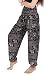 Banjamath? Women's Smocked Waist Harem Hippie Boho Yoga Palazzo Casual Pants (XL, Elephant Black)