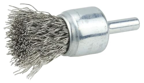 Image of Weiler 10020 3 /4 inch Crimped Wire End Brush, .020 inch Stainless Steel Fill, Made in The USA (Pack of 10)