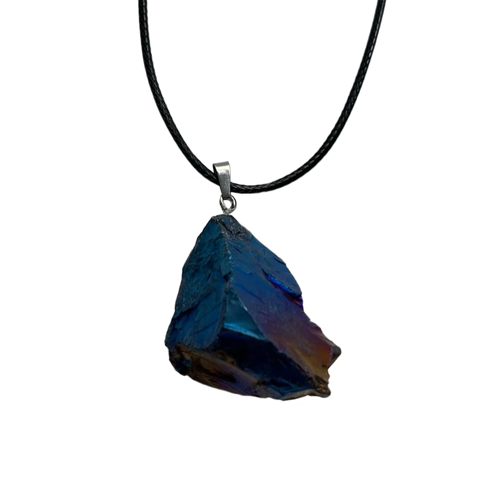 VIE Electroplated Quartz Pendant, Blue