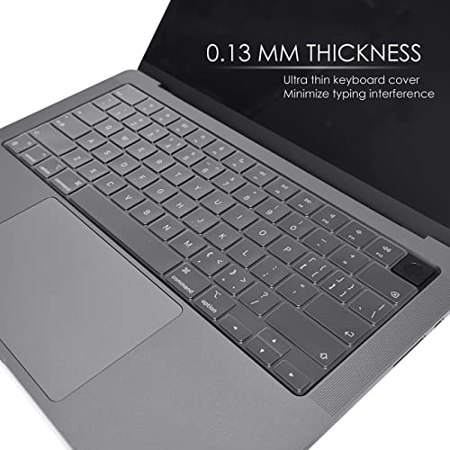 Image of Keyboard Cover Compatible with 2025-2021 MacBook Air 15 inch 13.6 inch M4 M3 M2 Chip, MacBook Pro 14 inch 16 inch M4 M3 M2 M1 Pro Max Chip Protective Waterproof Silicone Skin, TPU Clear