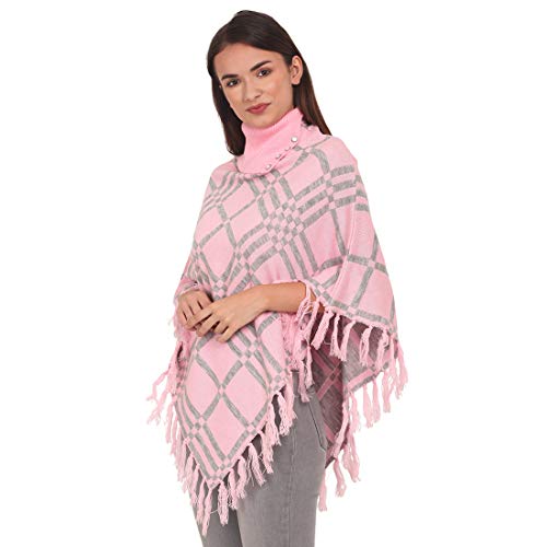 Image of eKools Women's Woolen Multicolor Winter wear Cardigans Shrug Poncho (Shrug1-64)