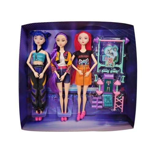 Générique Pop Demon Hunters Jouet Accessoires Figurine Décorations Rumi/Mira/Zoey Set 6 Pieces PVC Mini Figurines, Set Toys Collection Cute Unique and Fun for K-Pop...