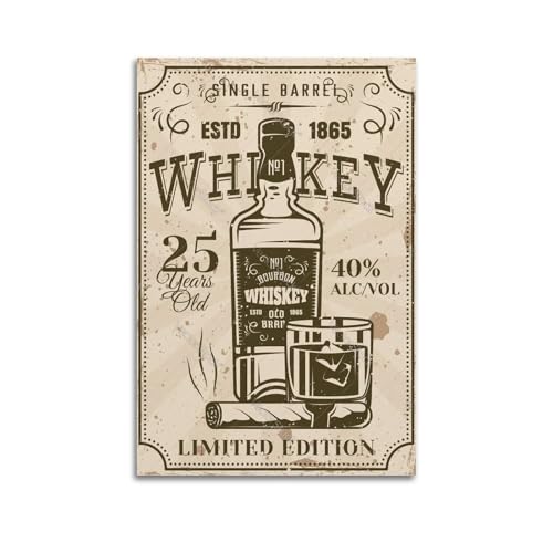 Affiches murales esthétiques vintage Whikey grande décoration murale sur toile 60x90