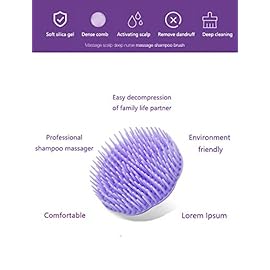 Hair Scalp Brush Dandruff Cleaning Brush Shower Scalp Shampoo Brush Scalp Massager Pack of 4 (Orange and Violet)