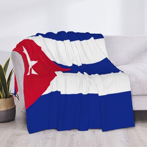 Couverture flanelle drapeau cubain plaid canapé lit super doux jeté toutes saisons - 5