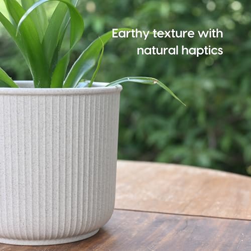 Image of Eha Earth Friendly Statement Pot 4 Inch Pots and Planters Set of 4 | Table Top Planters| Bamboo Based, UV Protected | Planter for Indoor & Balcony Window Flower Pots | Sand Castle