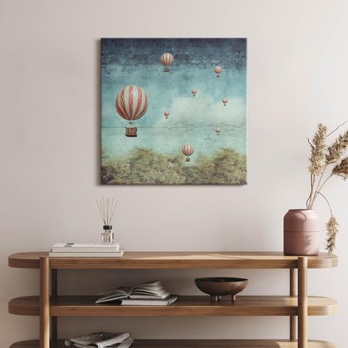 Murale d'art ballons volants 60x60cm | Solution murs vides Wallfluent - 2