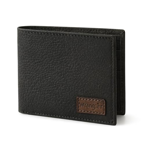 Wrangler Bifold Wallet for Men, Genuine Leather, Gift for Him