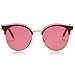 Produktbild SojoS Schick Klassische Retro Metallbrücken Runde Verspiegelt Sonnenbrille für Damen und Herren SJ1055 mit Gold Rahmen/Weinrot Linse