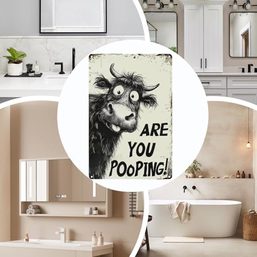 Póster de metal para baño de 30 x 20 cm ideal para decorar con humor y estilo moderno 5