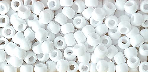 Image of The Beadery - 9x6mm Barrel Pony Bead, White - 900 Pieces - 750V073