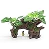 relaqcc Aquarium Decor Ornaments Artifical Driftwood Cave Fish Tank Decorations Silk Aquarium Plants for Betta Fish Tank Accessories