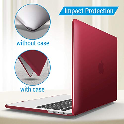 IBENZER Compatible with MacBook Pro 13 Inch Case M2 M1 2026 2025 2024 2023 2022 A2338 A2289 A2251 A2159 A1989 A1706 A1708, Hard Shell Case & Keyboard Cover for Mac Pro 13, Wine Red, T13WR+1C by IBENZER - Image 8