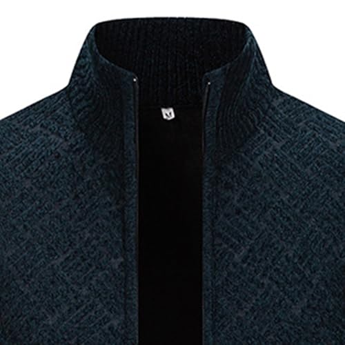 Men's Cardigan Sweaters Casual Full Zip Sweaters Knitted Cardigan with Pockets Knitwear Business Stand Collar Sweater3