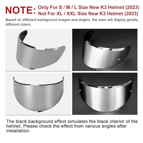 Visière pour AGV New K3 E2206 accessoire remplacement écran teinté argent - 2