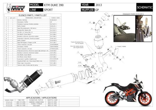 Mivv ligne complete homologue nocat gp carbon compatible KTM 390 Duke 2013-2016 - 2