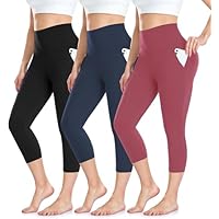 Leggins Capri Donna ACTINPUT - Vita Alta, Con Tasche, 3/4 Length, Per Yoga E Sport - Foto 3
