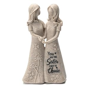 INLOMEM Friendship Gifts for Best Friends Women – Resin Sister Figurines Best Friend Sister Birthday Gift Ideas Unique Gifts for Sisters from Sister – Hand-Painted Figure (Granite)