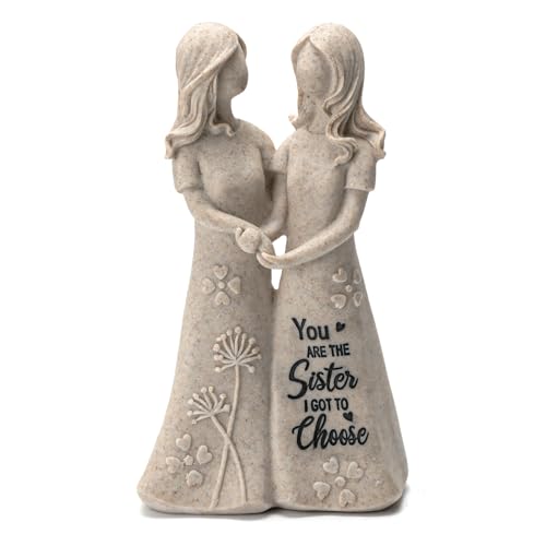 INLOMEM Friendship Gifts for Best Friends Women – Resin Sister Figurines Best Friend Sister Birthday Gift Ideas Unique Gifts for Sisters from Sister – Hand-Painted Figure (Granite)
