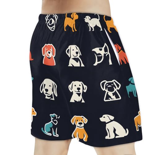 Men's Swim Trunks Size S Quirky Dog with Mesh Lining Soft Breathable Quick Dry Beach Shorts3