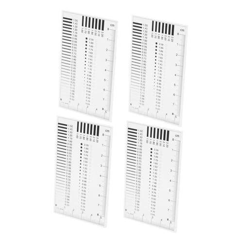 FIXOSHEE 4 Stück Risslehren Transparent Lineal Messgerät zur Exakten Fehlermessung Tragbar für Oberflächeninspektion und Qualitätskontrolle