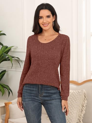 Yincro Women's Lightweight Sweaters Long Sleeve Fall Casual Crewneck Tunic Tops3