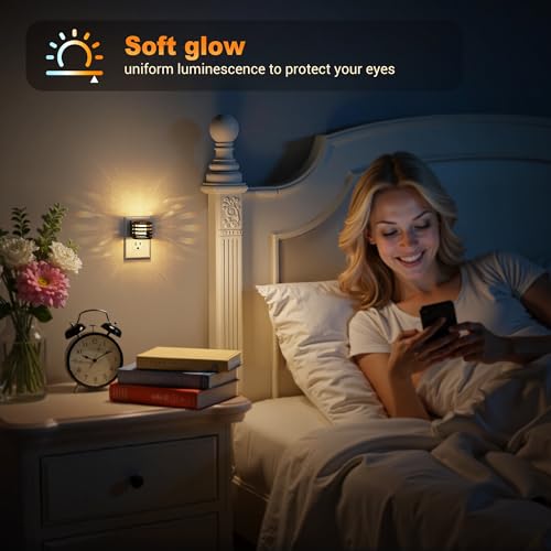 Image of JandCase LED Night Light, [2 Pack] Bubble Night Lights Plug into Wall, Dimmable Nightlight with Dusk to Dawn Sensor, Amber /3000K /5000K & 5 Brightness Levels, for Bedroom Bathroom Hallway