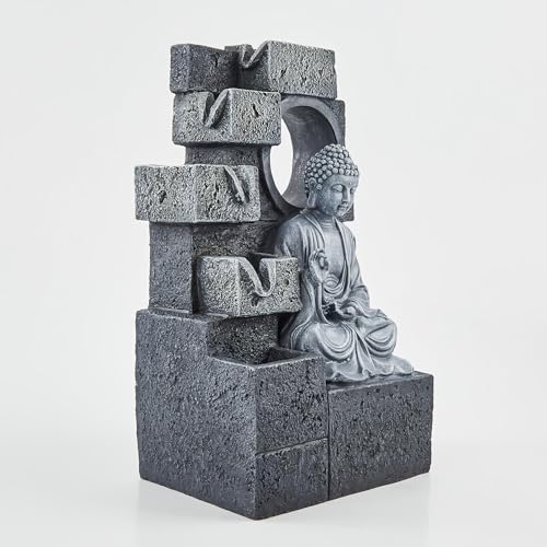 Image of Home Centre Corsica Alpine Polyresin Buddha Fountain - 26x18x44cm